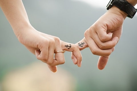 Couple, tatouages.